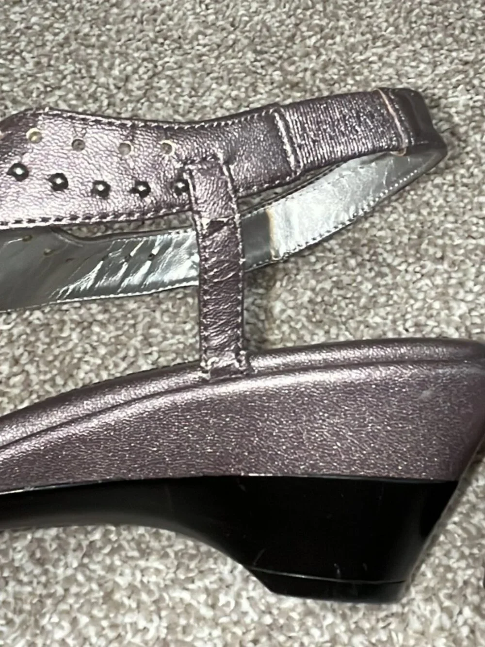 Life Stride Soft System Pewter Metallic Gladiator Slingback Sandals Sz 6 NWT